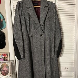 Torrid Herringbone Trench Coat with Black Sleeves